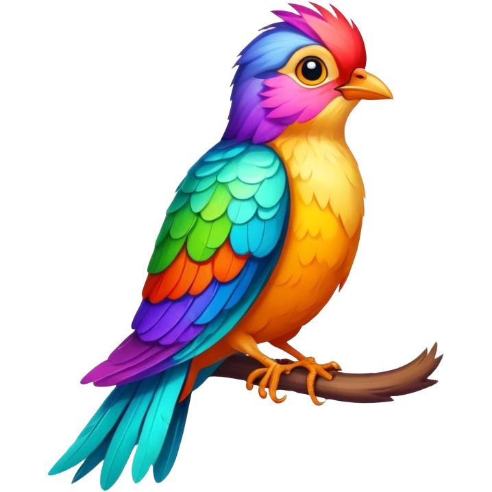 cuckoo bird with colorful feathers emoji