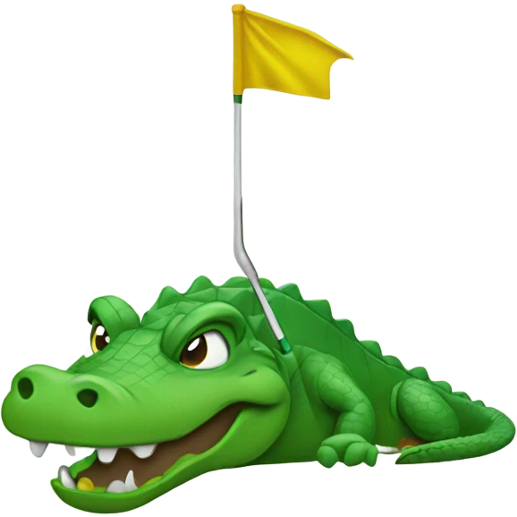 Alligator golfing emoji