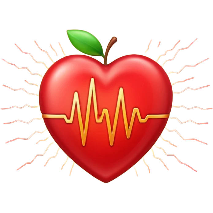 emoji of a red beating heart with gentle motion lines or soundwave pulses around it, symbolizing a heartbeat. Smooth, glossy Apple emoji design with soft highlights and a warm, lively glow emoji
