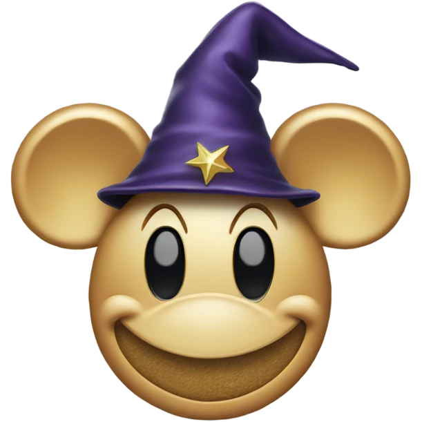 Smiling Mickey Mouse and with a wizard hat on emoji