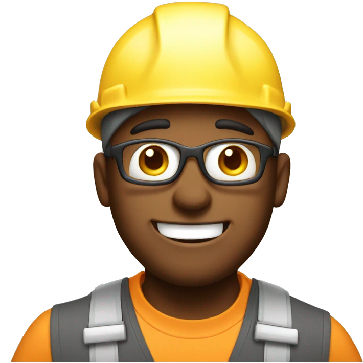 Happy construction worker with just the west  emoji