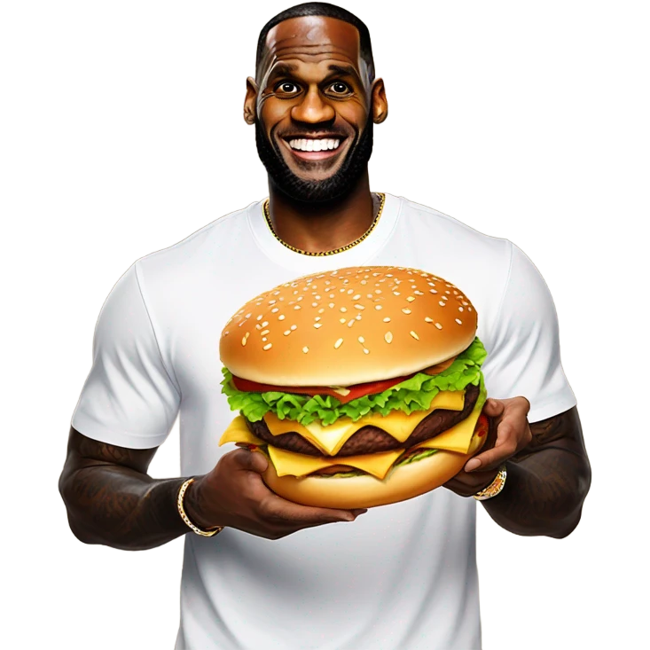 LeBron James holding a Big Mac  emoji