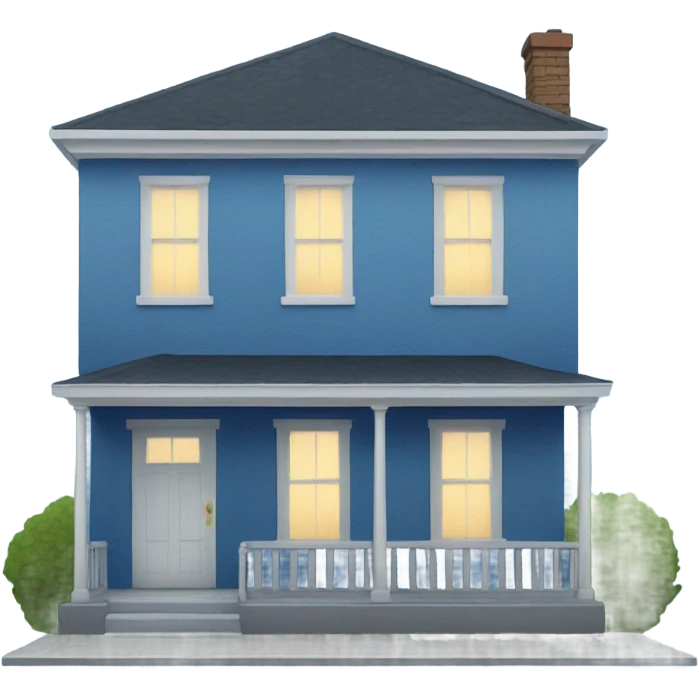 Blue town house emoji