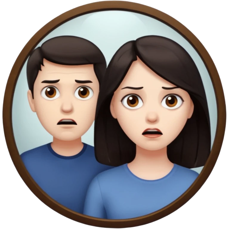 Spooky Man  in mirror behind woman emoji