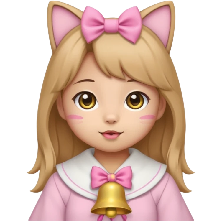 kawaii neko, cute outfit with bell emoji