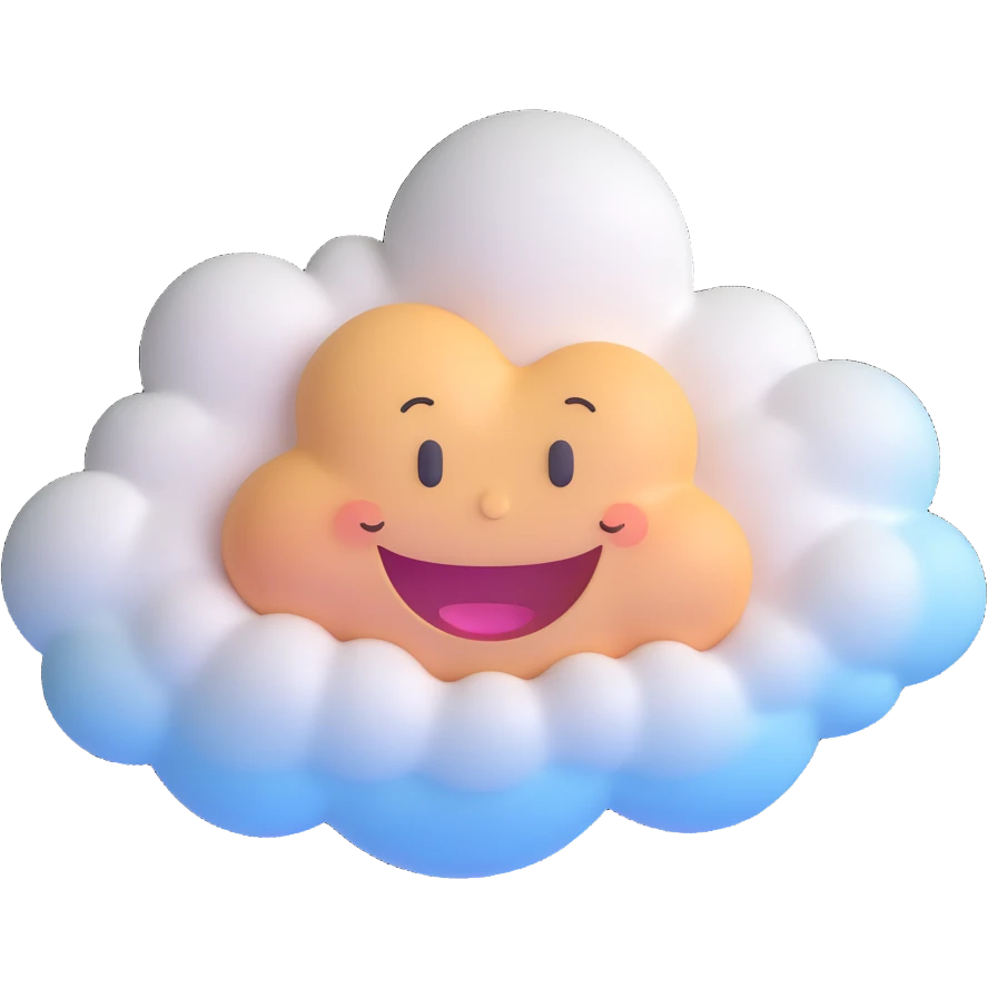 a happy cloud emoji