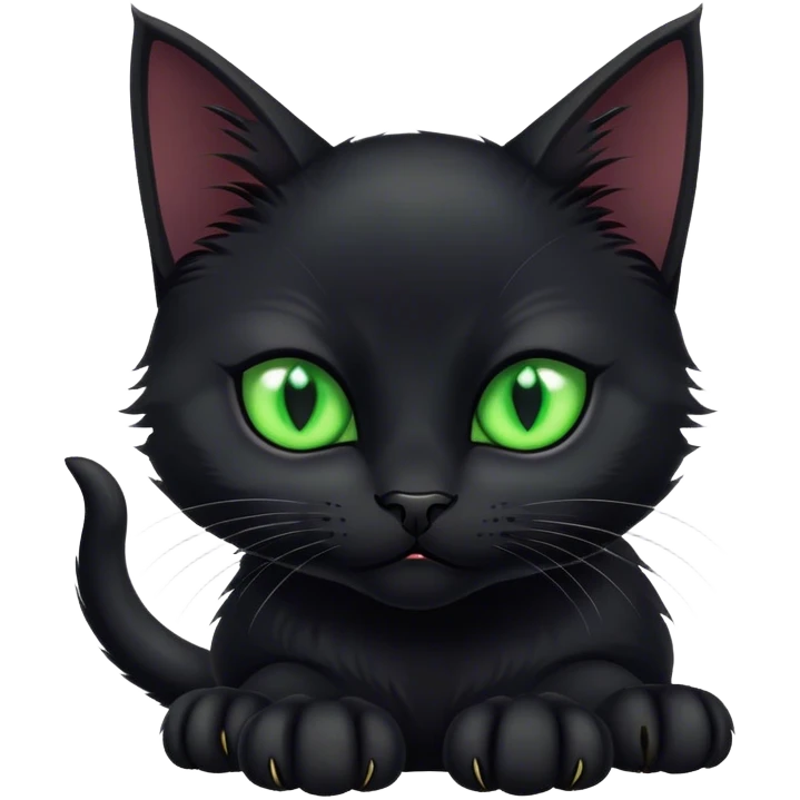 Evil black kitten  emoji