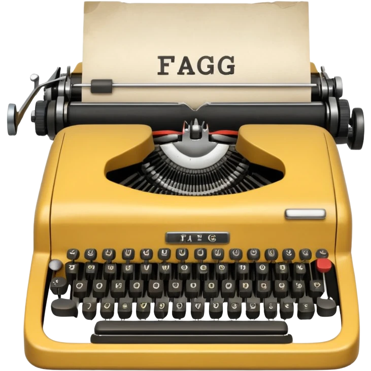 Typewriter with paper that says fag emoji