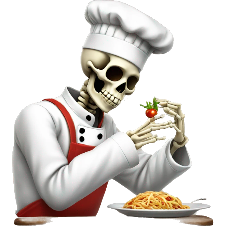 skeleton Chefs blowing Kiss with Italian hand emoji