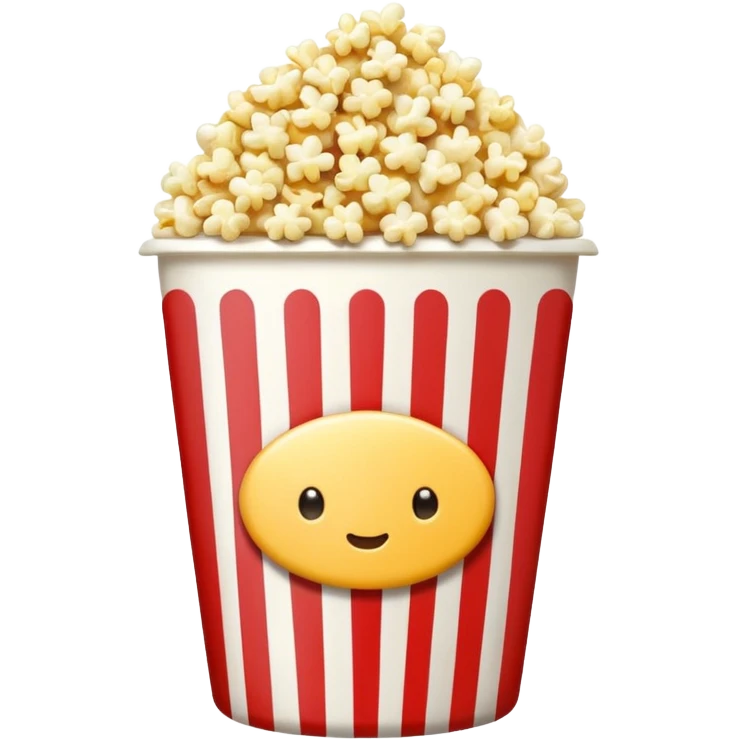 Popcorn in a striped cup with a TV emoji