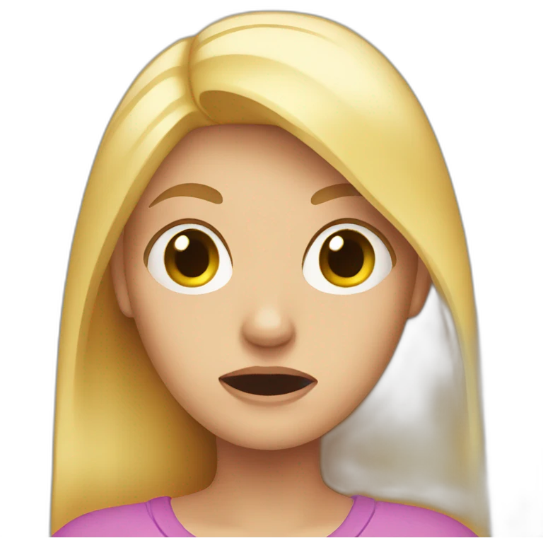 Scared woman with blonde hair emoji