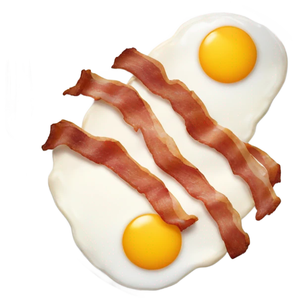 Bacon eating eggs emoji