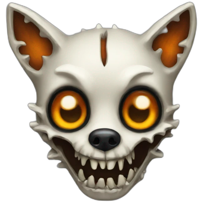 Zombie skeleton fox emoji
