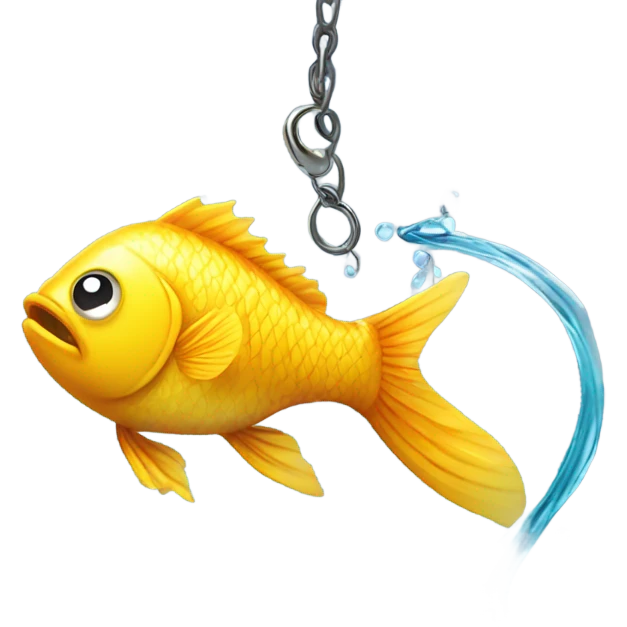 a fish hooked emoji
