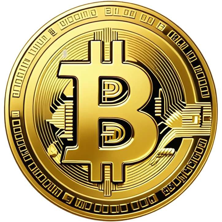 Bitcoin cryptocurrency gold coin with the B symbol emoji