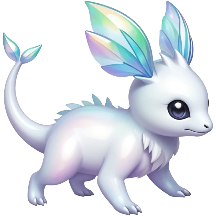  Iridescent white pale fakemon-creature  emoji