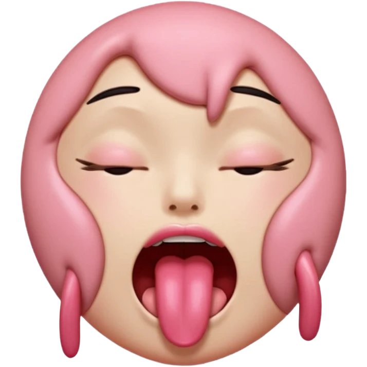 Ahegao emoji face no hair kinky emoji