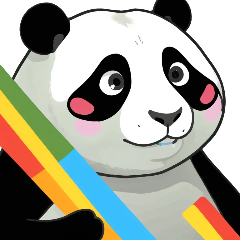 Panda arc en ciel cœur  emoji