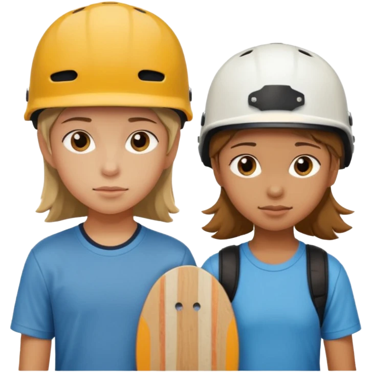 skateboarder girl boy mugshot with helmet emoji
