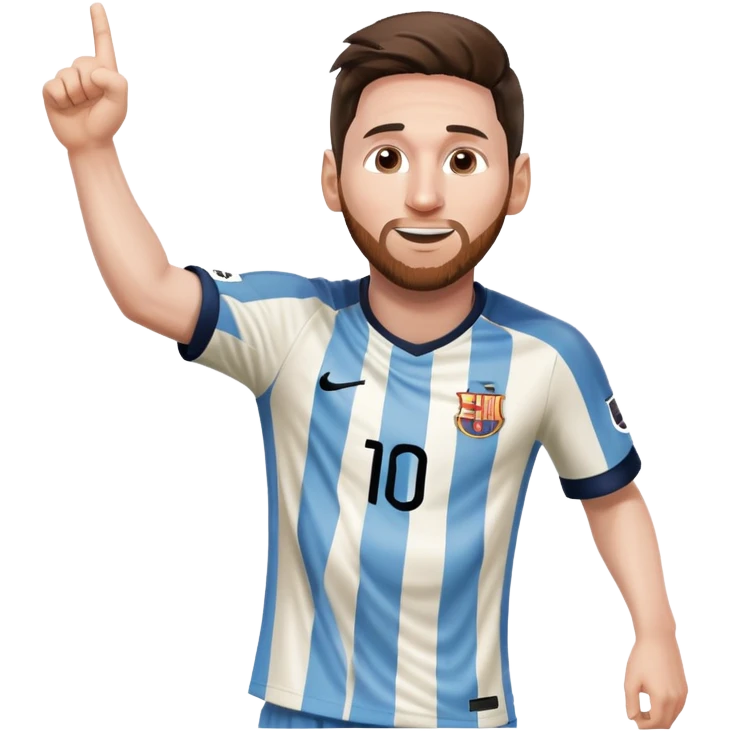 Messi celebrating a goal emoji