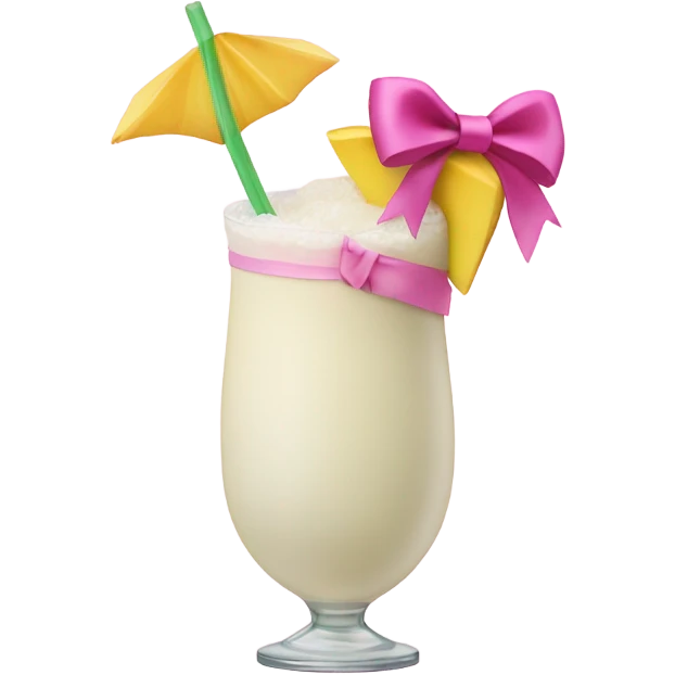 pina colada wrapped in a pink bow emoji