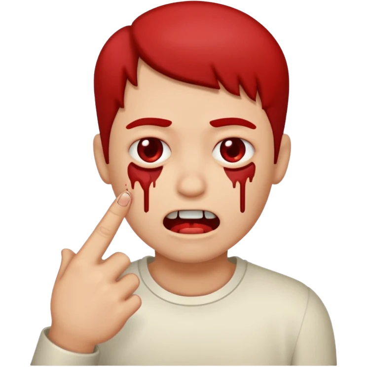 Finger bite face emoji