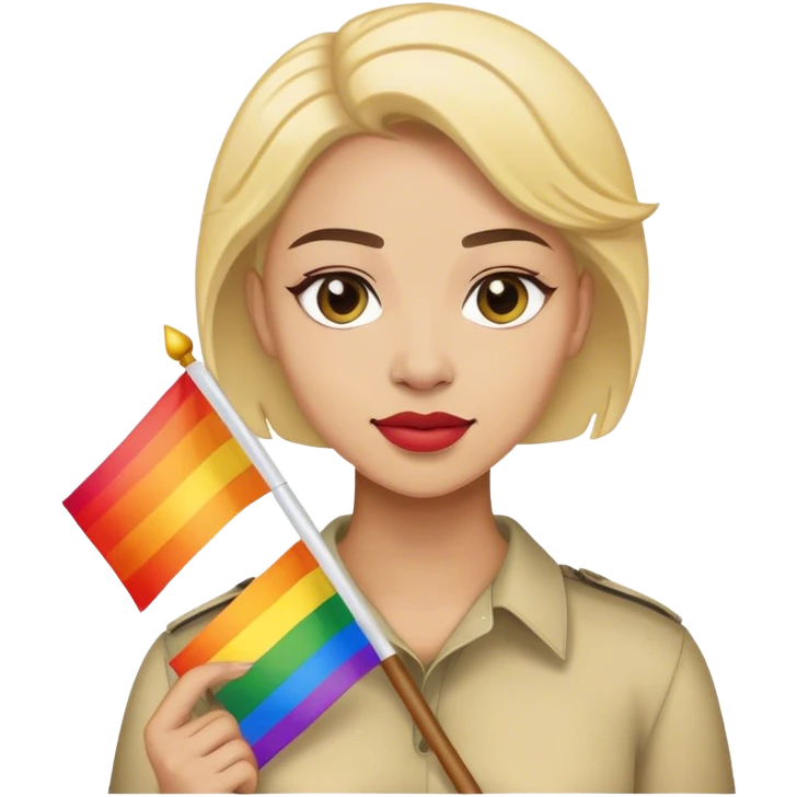 woman with lgbt flag emoji