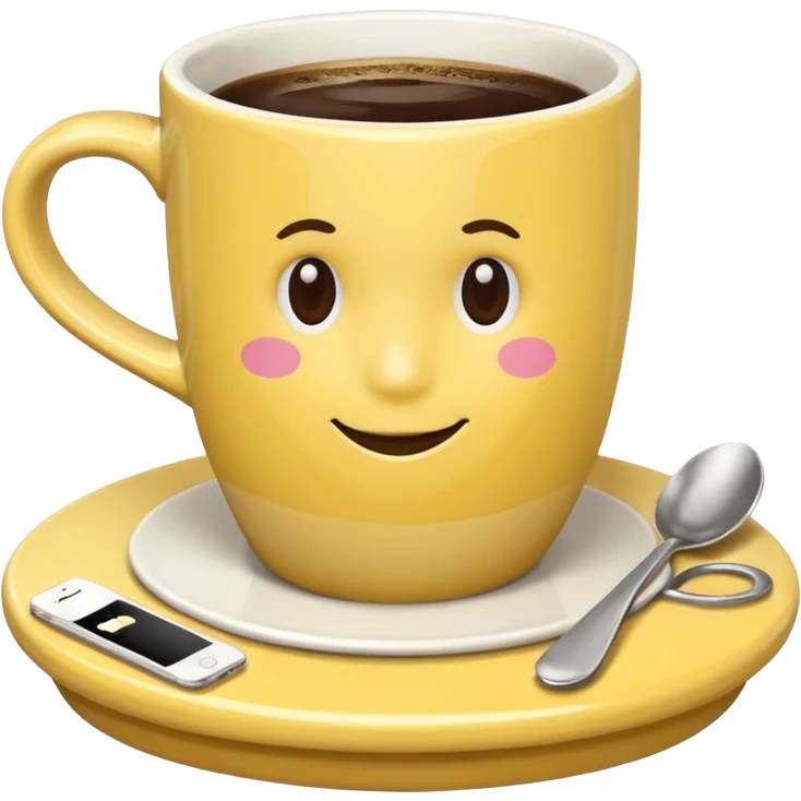 light yellow coffe table, coffee on top
 emoji
