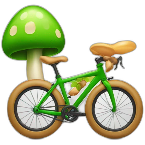 Champignon qui fait du vélo et sur un podium emoji
