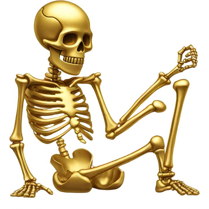 Skeleton made out of gold emoji