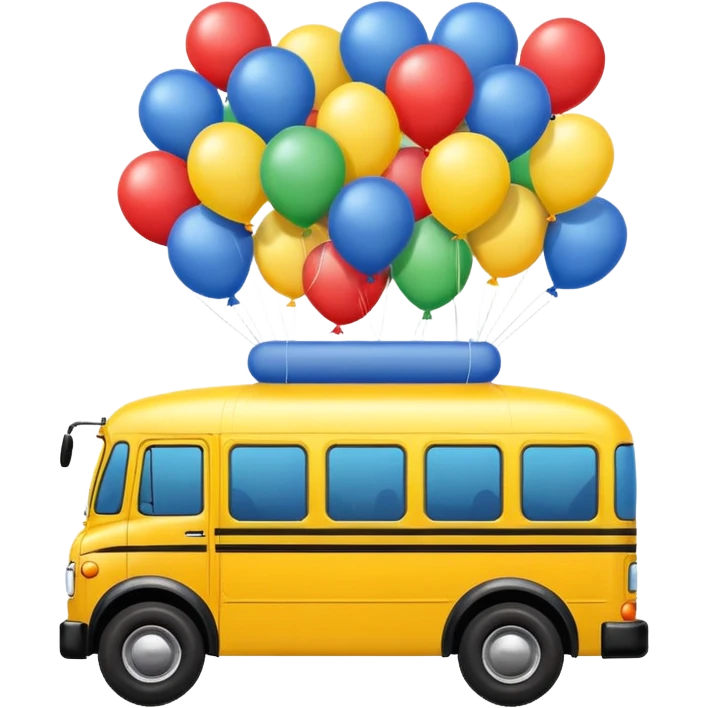 make me a high definition emoji of a bus suspended by ballons emoji