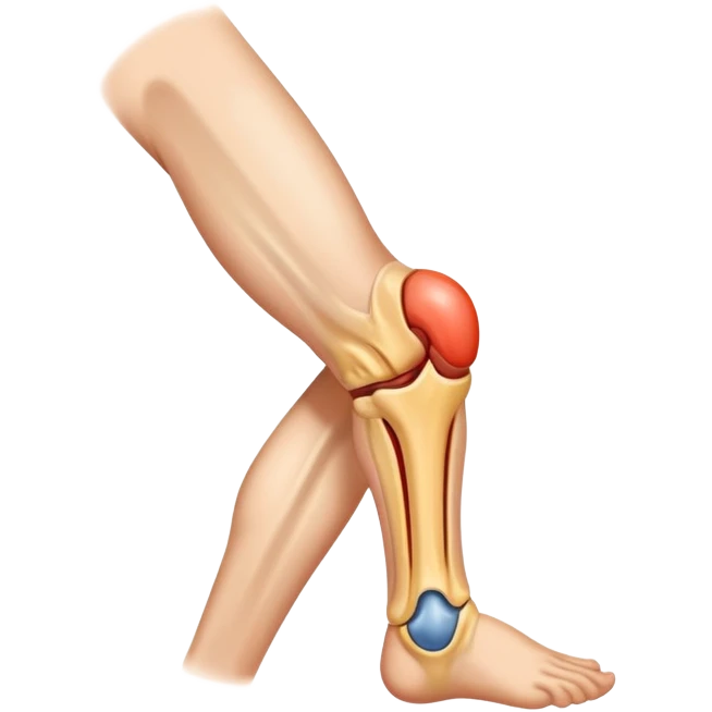 Knee with tendon injury and swelling emoji