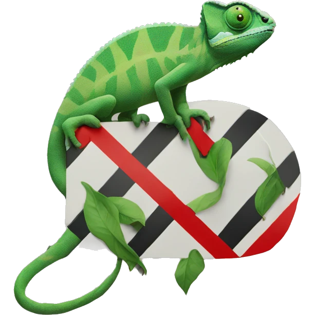 Chameleon prohibition sign emoji