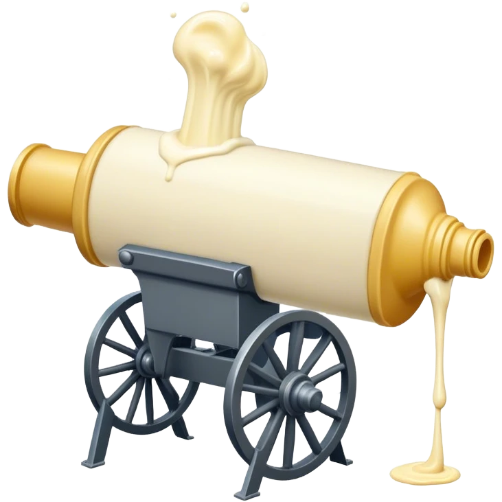 Cannon that shoots mayonnaise. It should have some mayonnaise dripping out of the front emoji