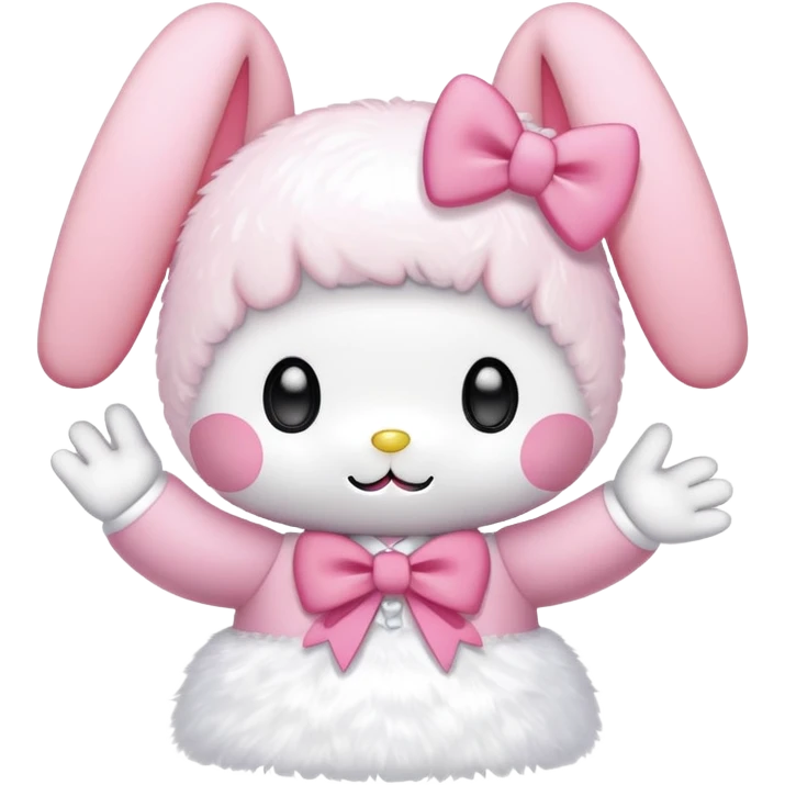 My Melody waving hello  emoji