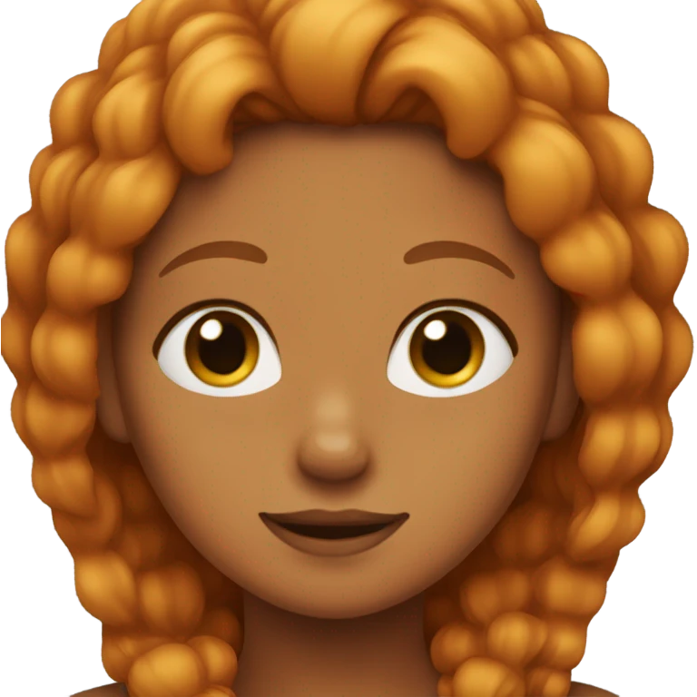 Ginger girl with black female spitz emoji