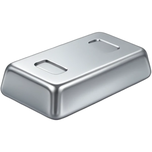 Shiny platinum metal ingot emoji