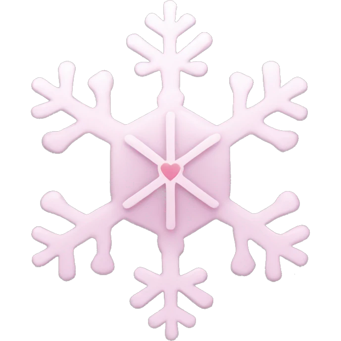 pale pink snowflake with heart emoji