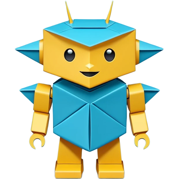 Un chatbot origami emoji