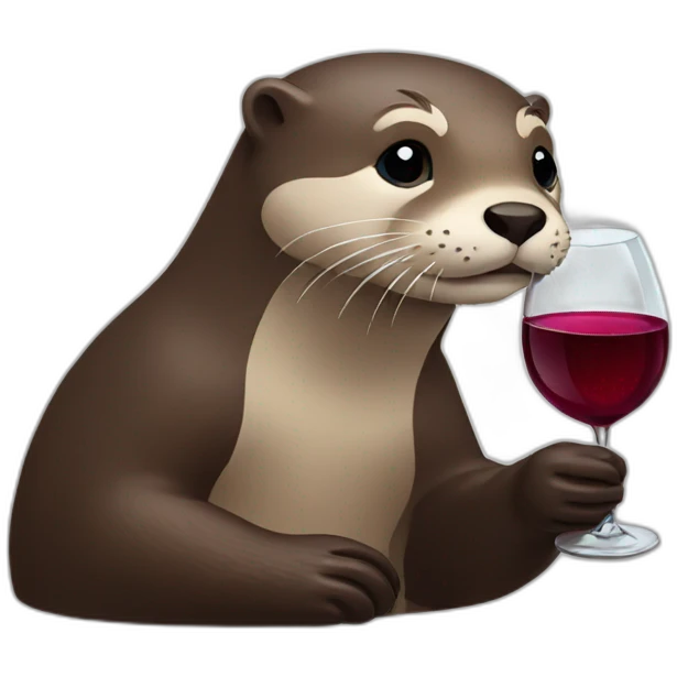 Otter drinking wine emoji