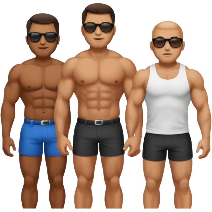 two men forward after the same big then muscular man emoji