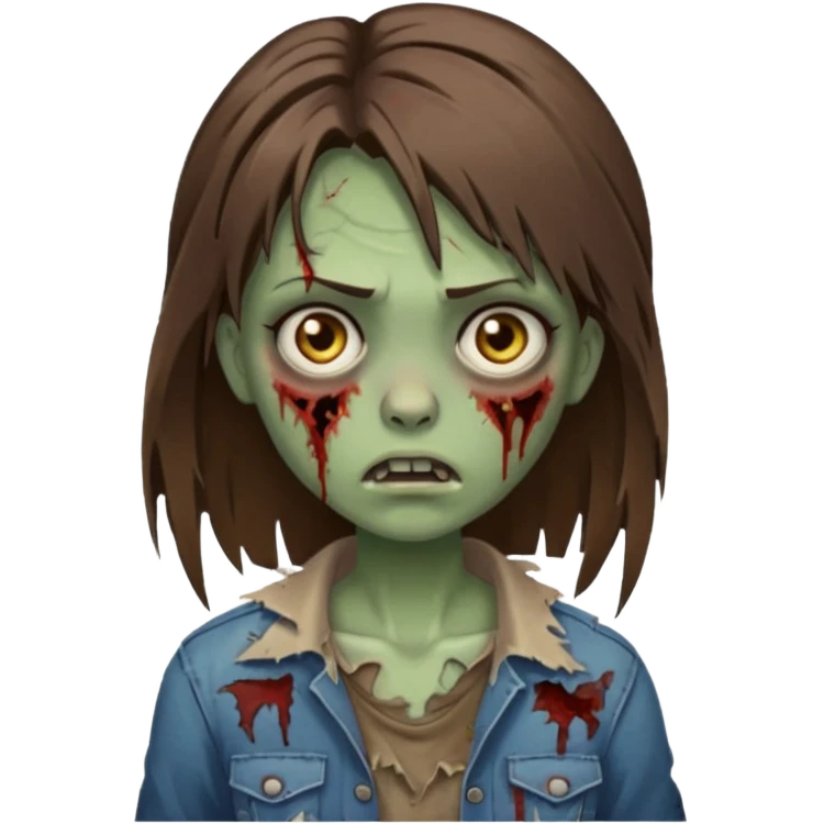 a zombie girl with straight brown hair  emoji