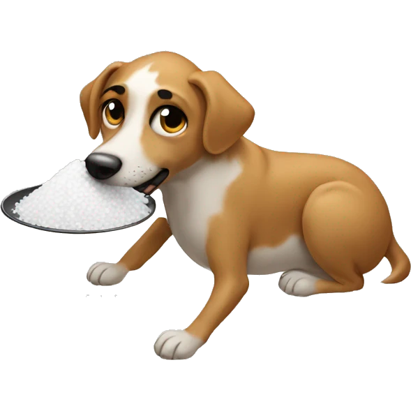 Create a dog eat salt emoji