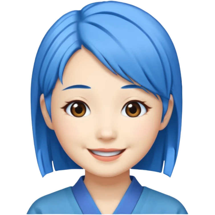 blue haired japanese woman emoji