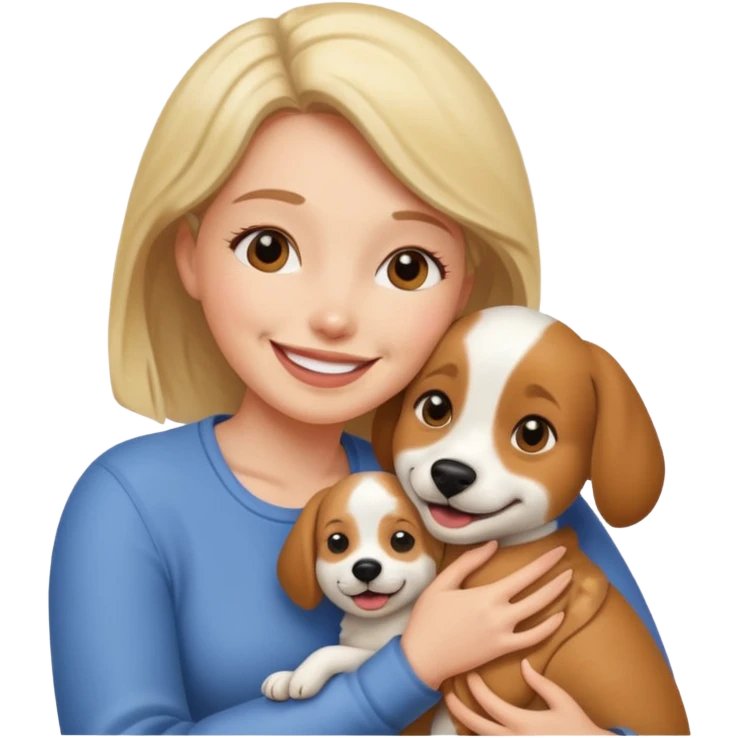 dog hugging women  emoji