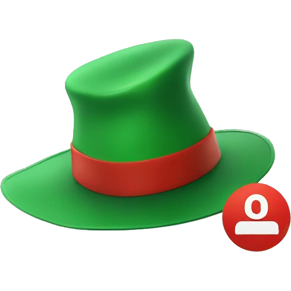 green and red hat with QA written on it emoji