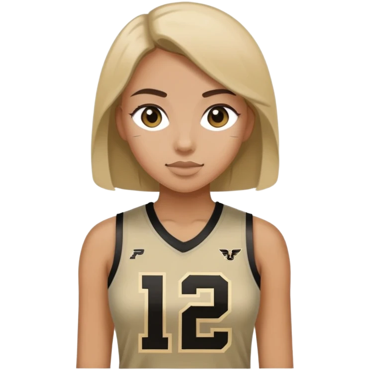 Girl in “purdue” jersey emoji