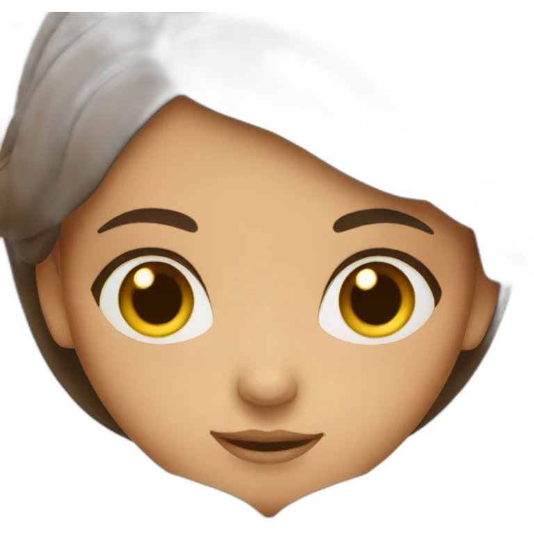 Girl with brown eyes and brown hair reading book emoji