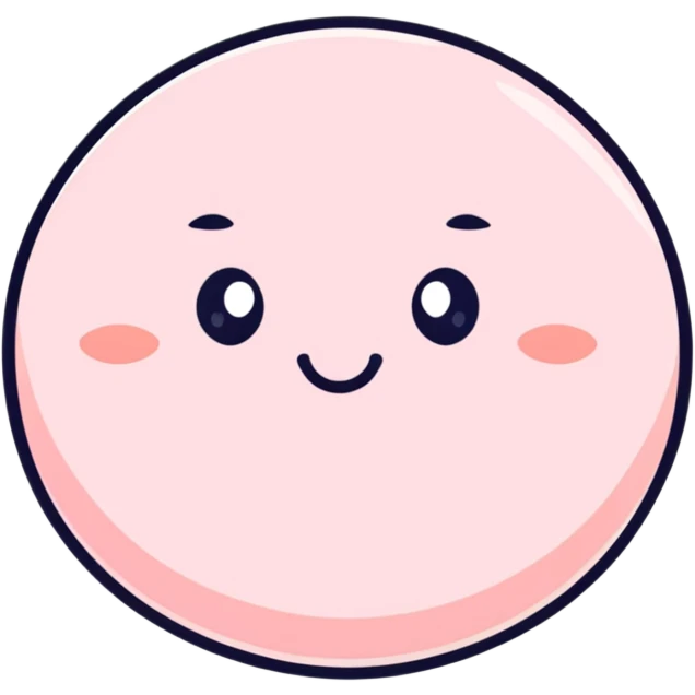 cute powder puff with face for makeup application emoji