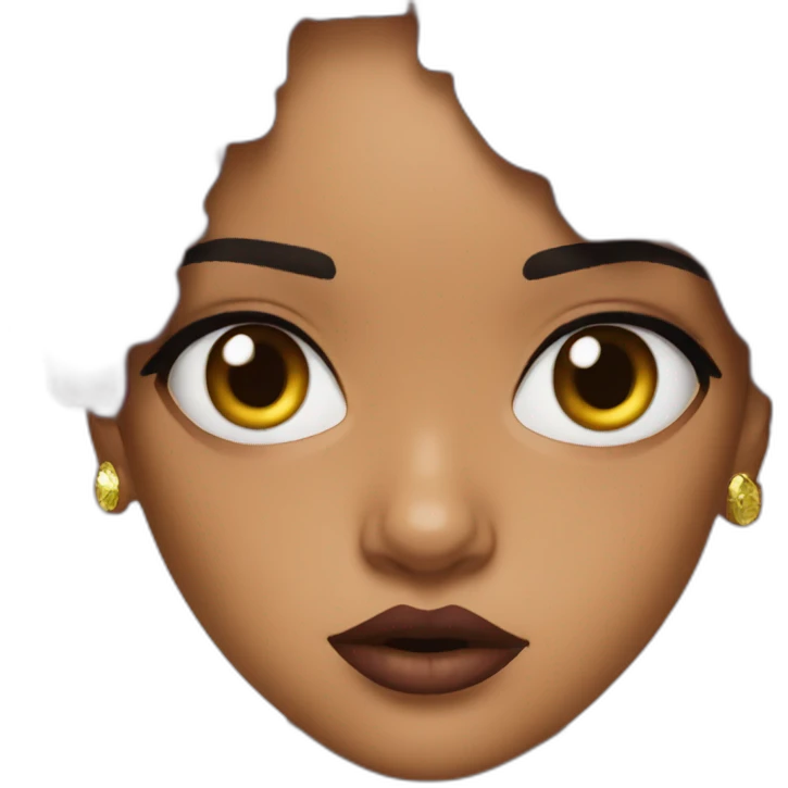rihanna with rolled eyes emoji